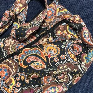 Vera Bradley Paisley Shoulder Bag in Earth Tones with matching checkbook wallet